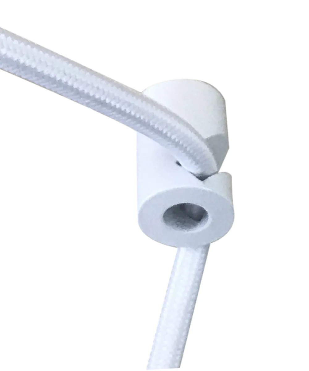 1 Light Swag Plug-In Pendant 14"w Rounded Corner Square Oatmeal Drum Shade, White Cord