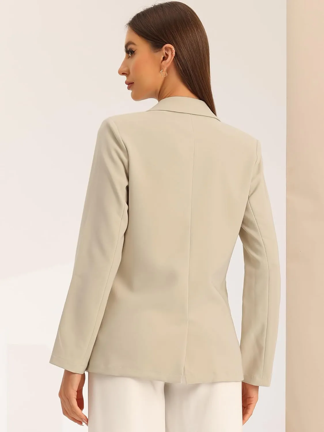 Allegra K Double Breasted Work Office Blazer for Women Long Sleeve Blazers Suit Jacket with Pocket Fall Fashion