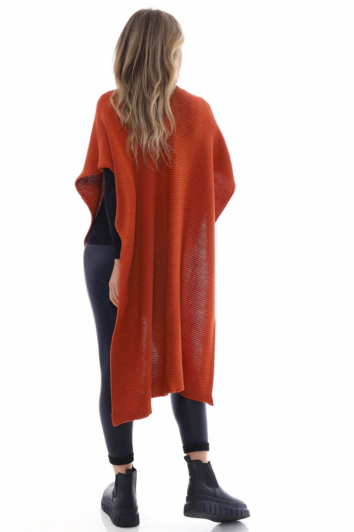 Eilidh-Rose Knitted Cape Burnt Orange