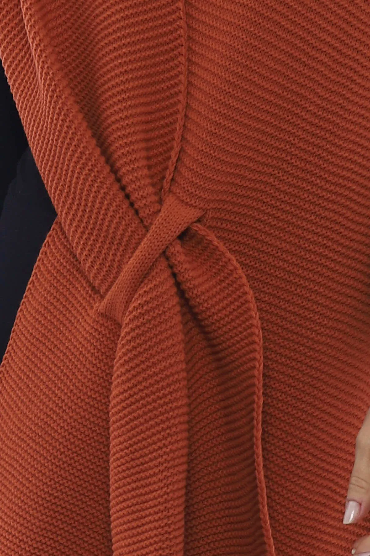 Eilidh-Rose Knitted Cape Burnt Orange