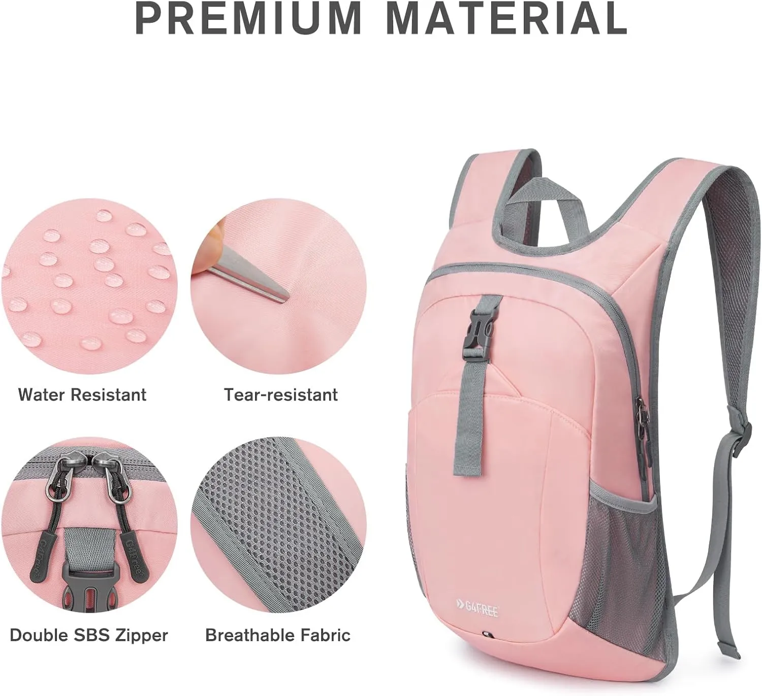 G4Free 12L Hiking Backpack, Lightweight Small Hiking Daypack for Outdoor Travel Mini Foldable Shoulder Bag