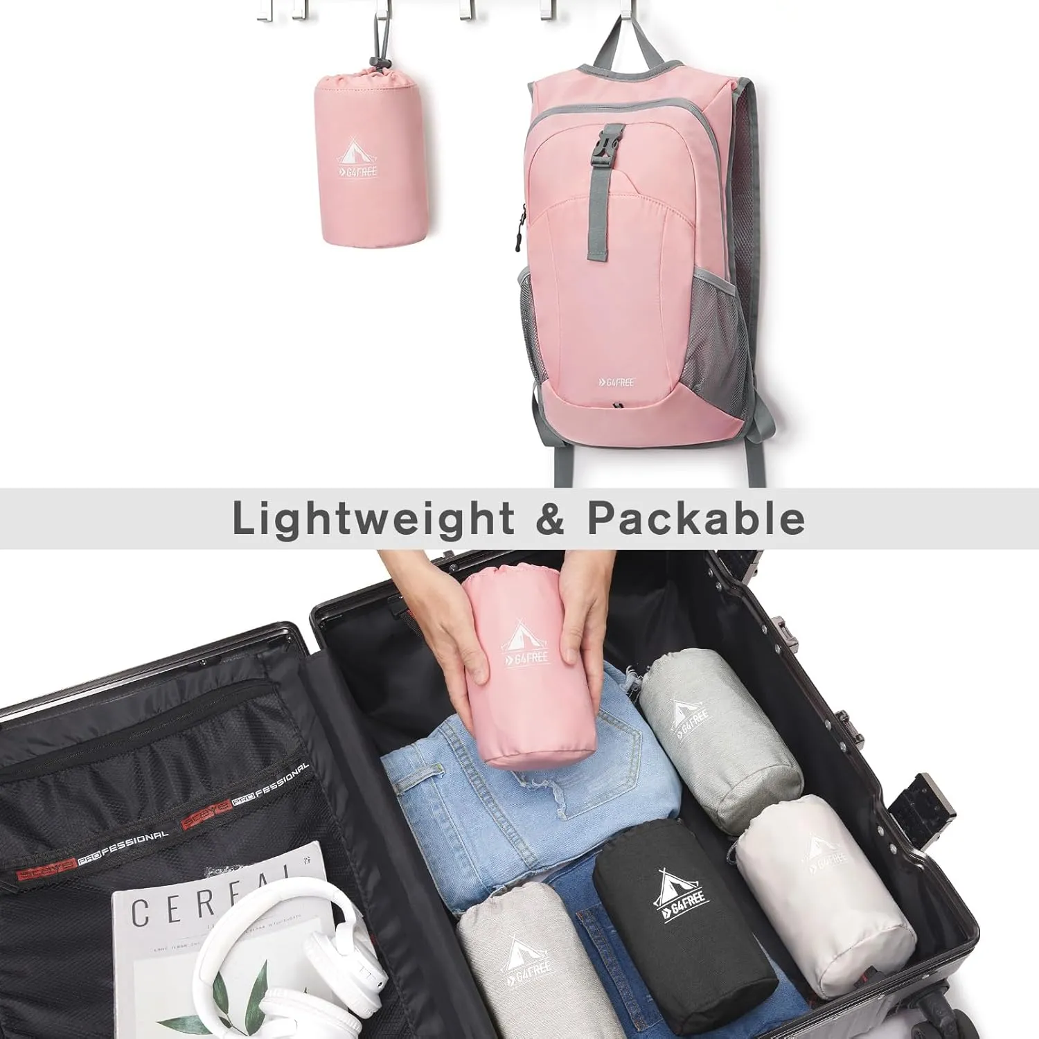 G4Free 12L Hiking Backpack, Lightweight Small Hiking Daypack for Outdoor Travel Mini Foldable Shoulder Bag