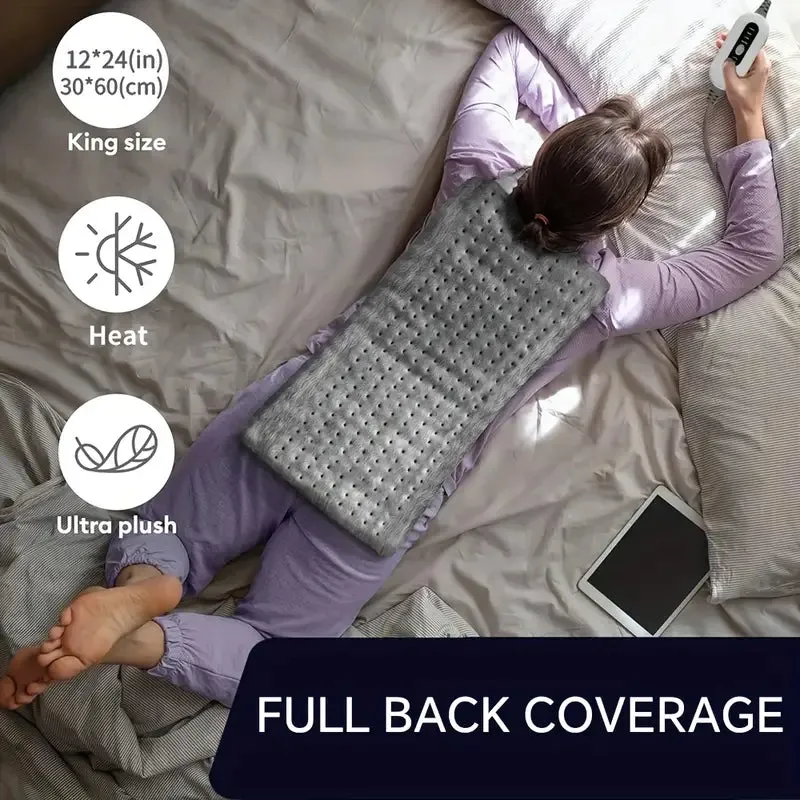 Heating Pad 12x24 Inch Soft Flannel with 4 Heat Levels Up To 150°F and 2-Hour Auto-Off