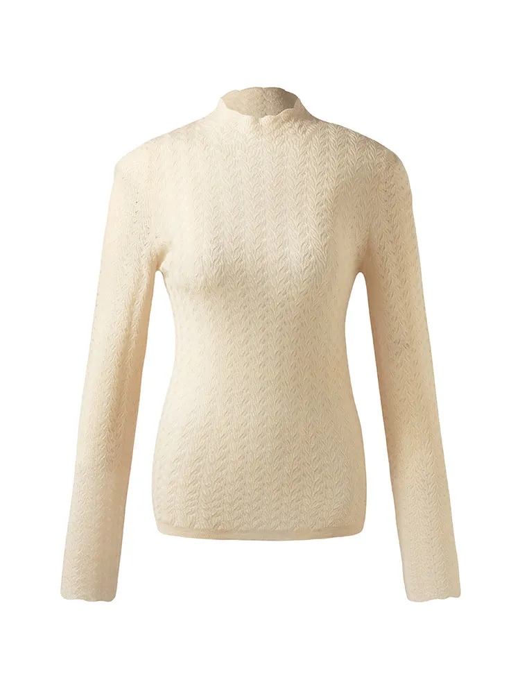 Machine Washable Wool Women Long Sleeve Top