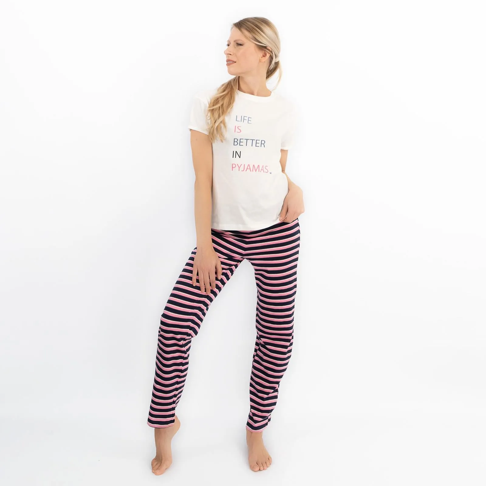 M&S Short Sleeve Soft Cotton Jersey Pyjamas Set