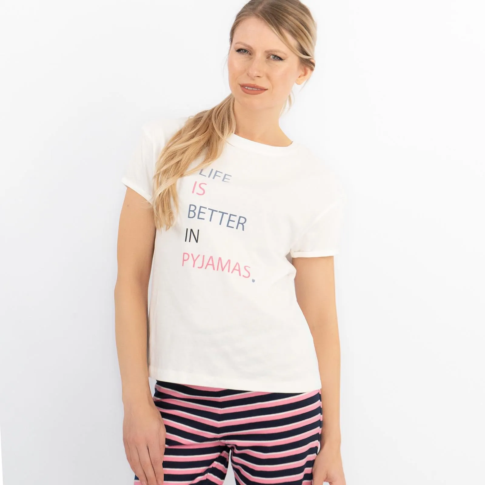 M&S Short Sleeve Soft Cotton Jersey Pyjamas Set