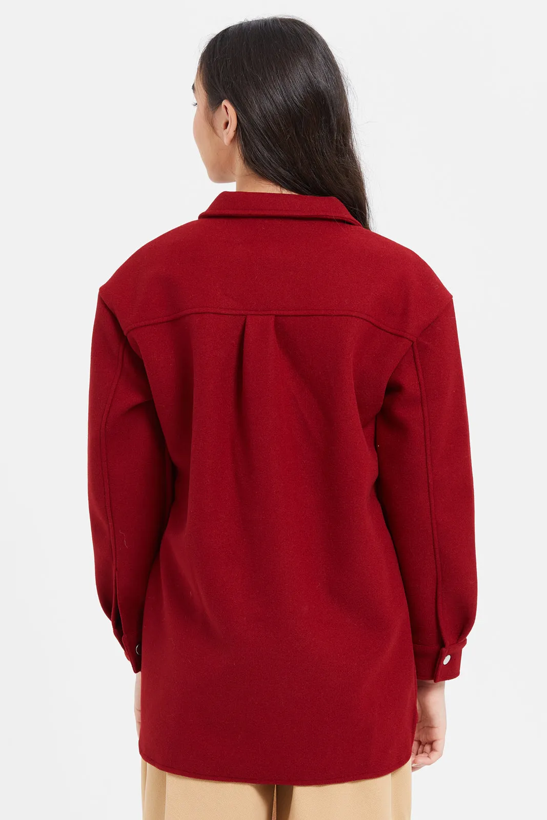Senior Girls Red Plain Tunic Shackets