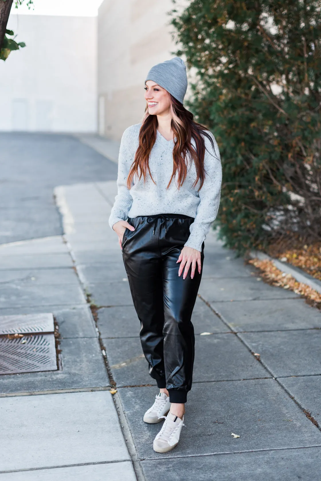 Susan Mossy Slub V-Neck Sweater