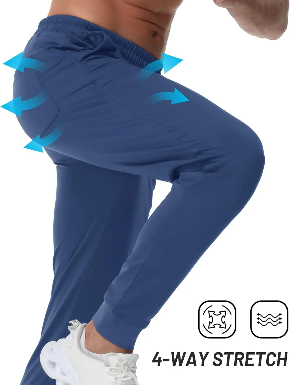 TACVASEN Men's Fleece Lined Joggers Winter Sweatpants with Pockets Water Resistant Warm Running Athletic Track Pants