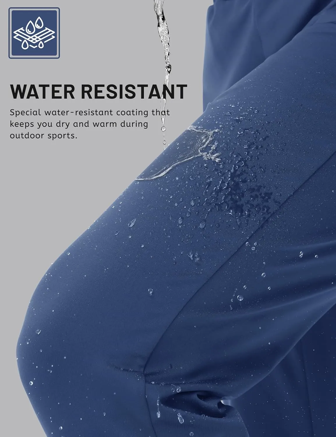 TACVASEN Men's Fleece Lined Joggers Winter Sweatpants with Pockets Water Resistant Warm Running Athletic Track Pants