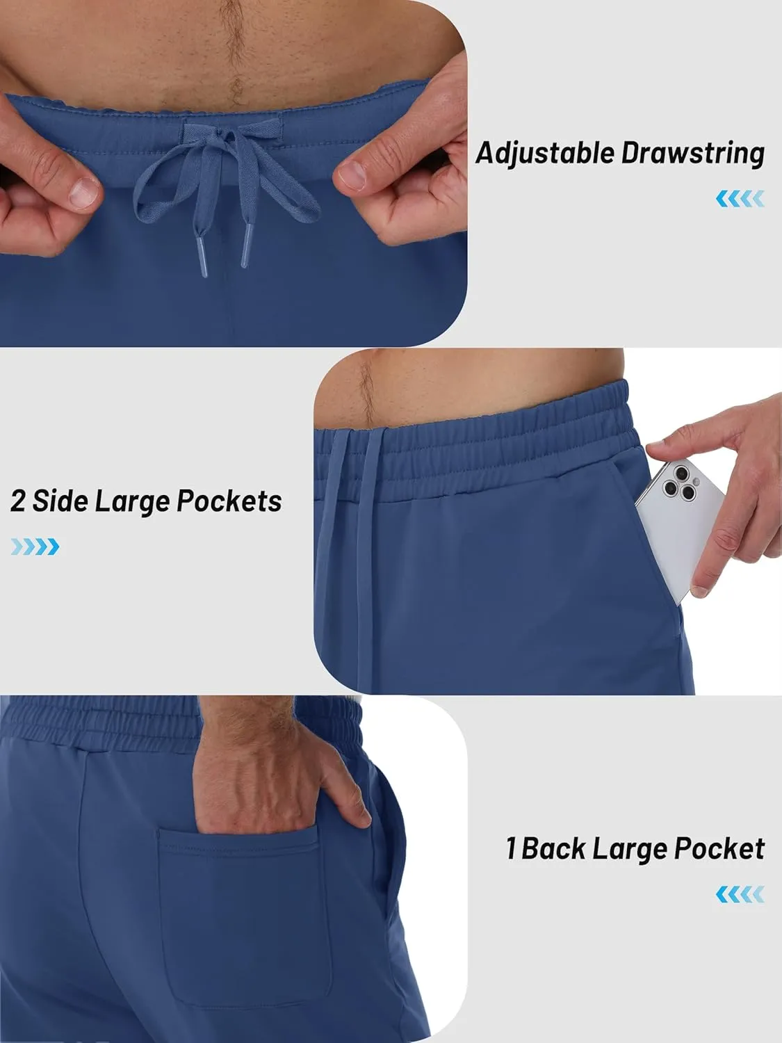 TACVASEN Men's Fleece Lined Joggers Winter Sweatpants with Pockets Water Resistant Warm Running Athletic Track Pants
