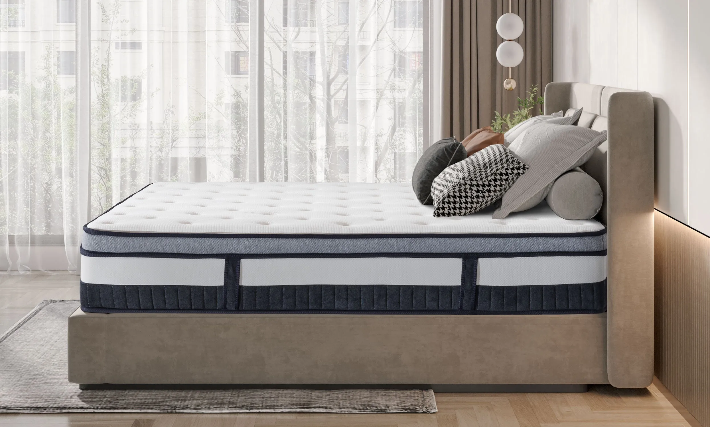 Vesgantti Nova Luxe Hybrid Mattress 9.4 Inch Euro(Box) Top Mattress