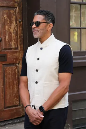 Waistcoat Cobb - Ecru Moleskin