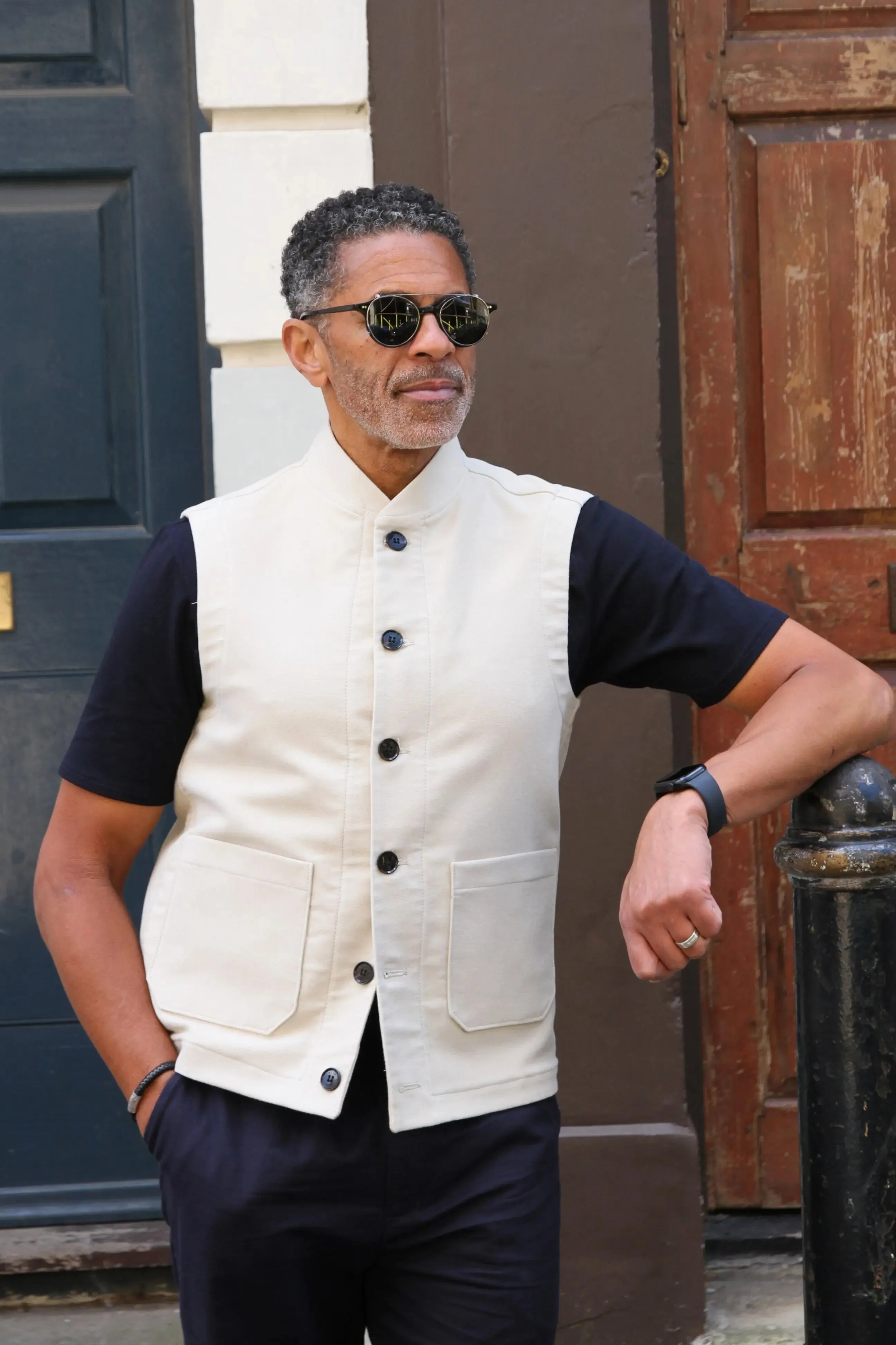 Waistcoat Cobb - Ecru Moleskin