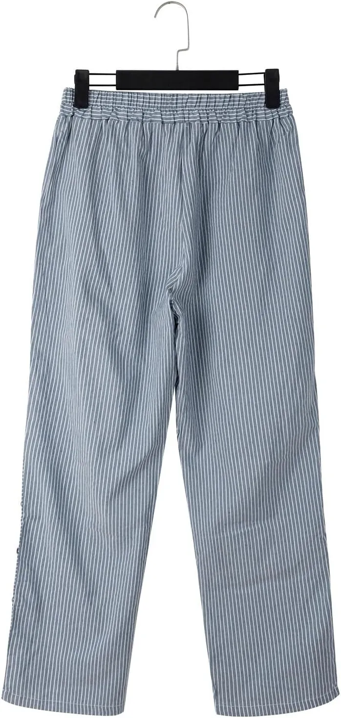 Women Oversized Striped Cropped Pants Office Work Business Trendy High Waisted Trouser Sport Jogger Casual Sweatpants