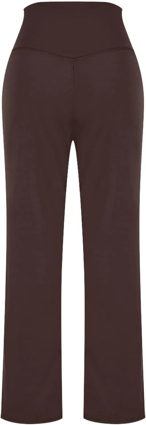 Women Yoga Capri Pants 2025 High Waist Solid Pant Wide Leg Workout Crop Summer Pants for Casual, Travel, Exercise