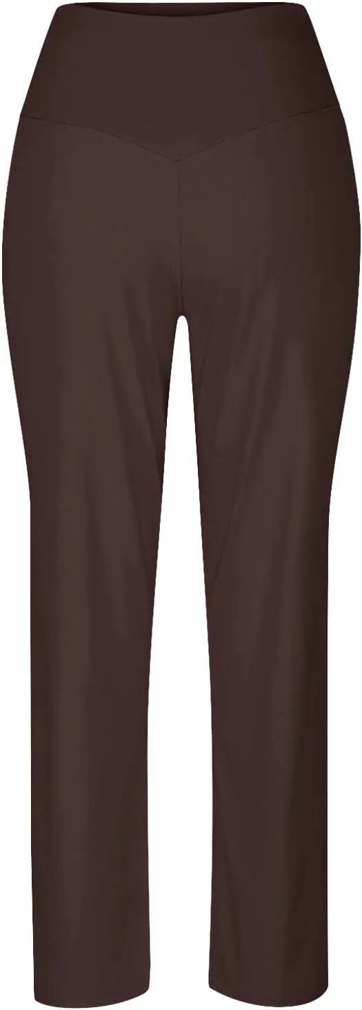 Women Yoga Capri Pants 2025 High Waist Solid Pant Wide Leg Workout Crop Summer Pants for Casual, Travel, Exercise