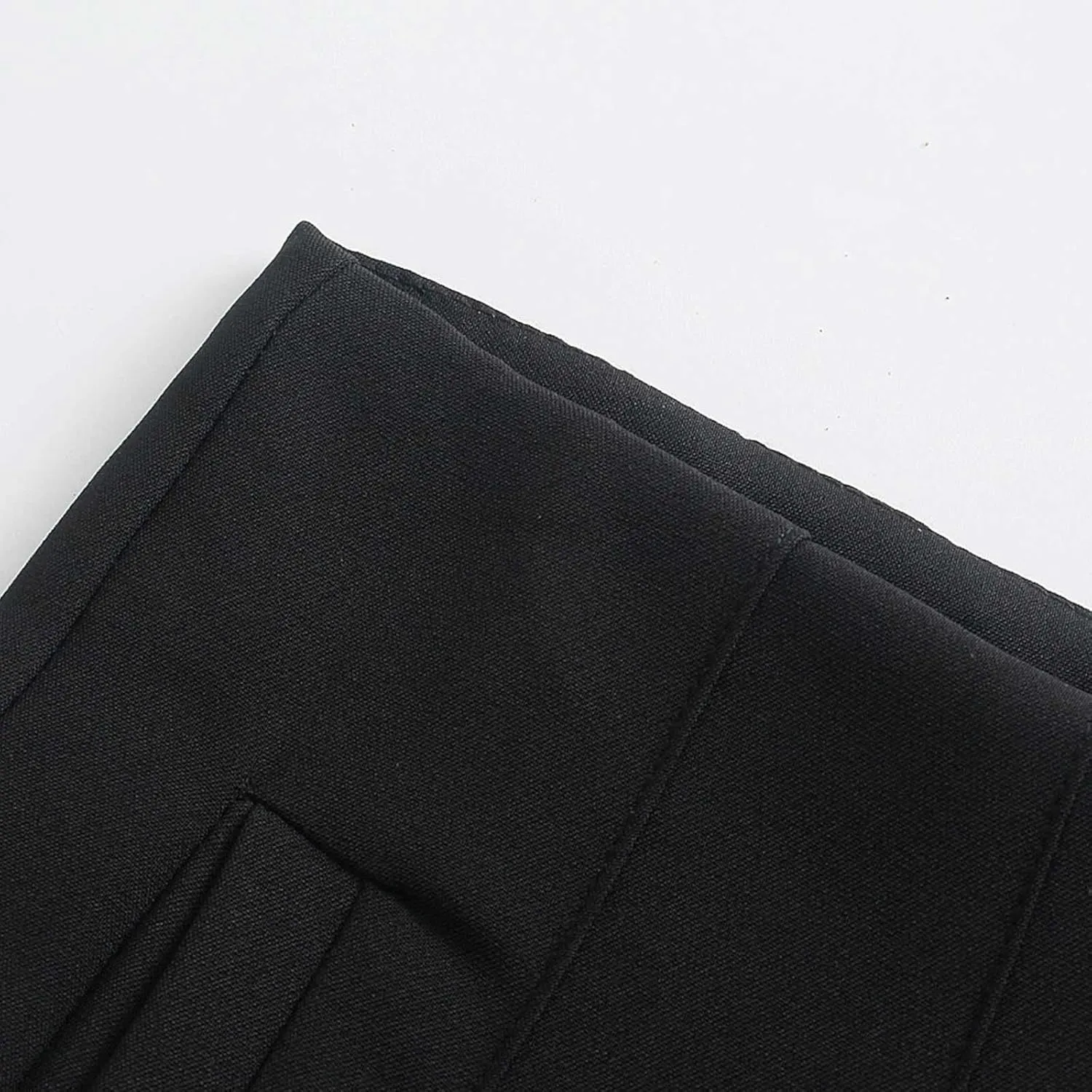 Women's Casual Wide Leg Pants Solid Color High Waisted Button Down Straight Long Trousers Pants Paper Bag Casual