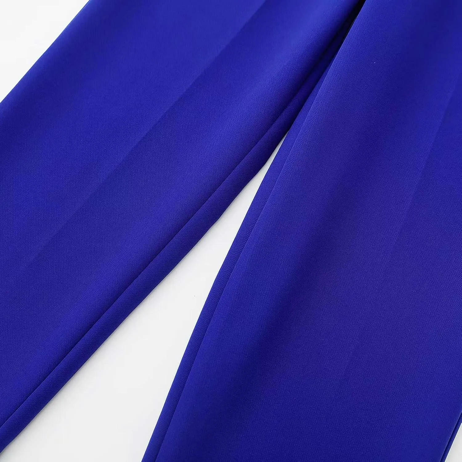 Women's Casual Wide Leg Pants Solid Color High Waisted Button Down Straight Long Trousers Pants Paper Bag Casual