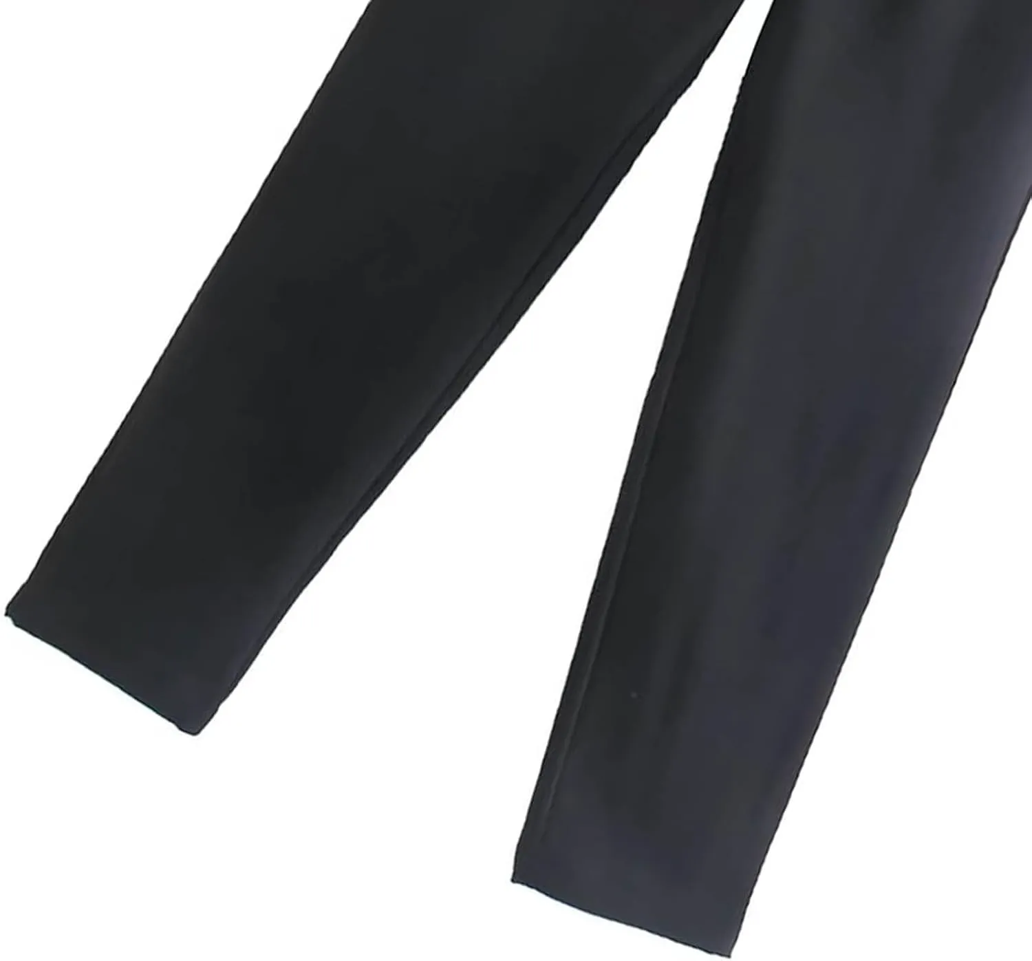 Women's Casual Wide Leg Pants Solid Color High Waisted Button Down Straight Long Trousers Pants Paper Bag Casual